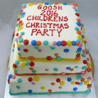 Corporate - 3 Tier Buttercream Icing with Rainbow Dots